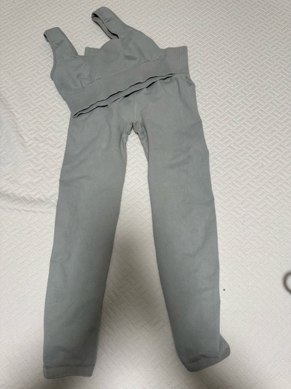 Free People movement, matching sports bra, and Leggings in sage green